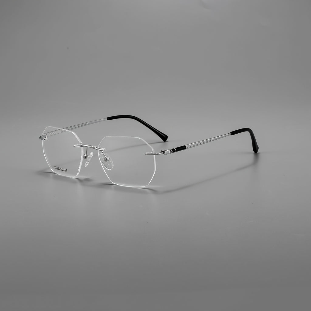 Model YJ0059 Features Frameless Glasses Made of Pure Titanium, Suitable for Both Men And Women. These Elegant, High-End Eyewear Pieces Are Designed for a Business Style And Cater to Those with Larger Faces. This Is The New Edition for 2026