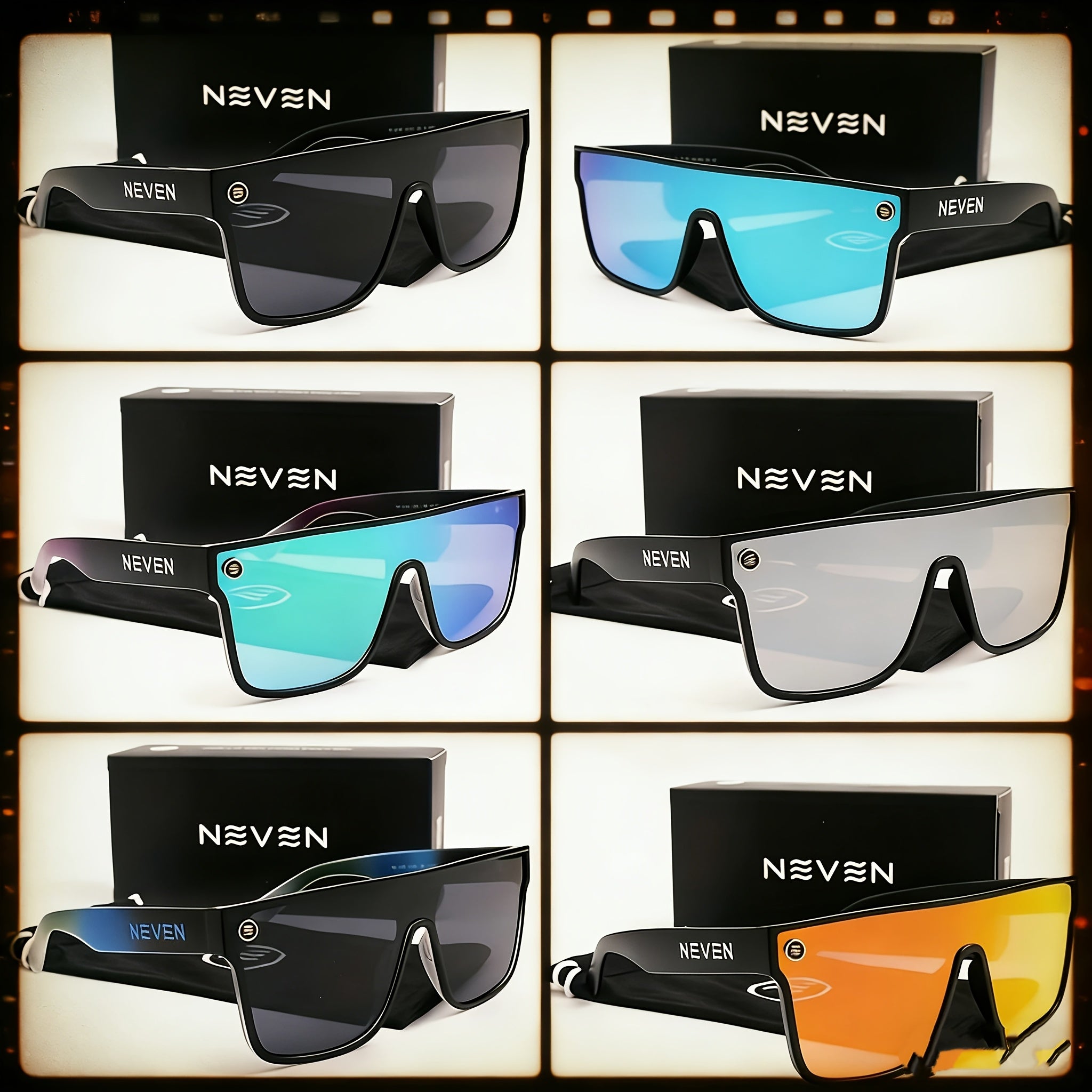 7 Colors | Polarized Fashion Glasses Suitable for Men & Women - 100%, -Glare with Light Filter, Wrap-Around Frame for Sports, Cycling, Outdoor | Durable Full-Rim Glasses for Driving, Computer Use, UV Resistant