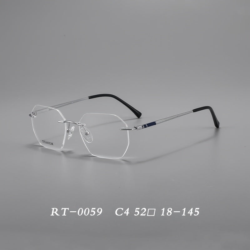 Model YJ0059 Features Frameless Glasses Made of Pure Titanium, Suitable for Both Men And Women. These Elegant, High-End Eyewear Pieces Are Designed for a Business Style And Cater to Those with Larger Faces. This Is The New Edition for 2026