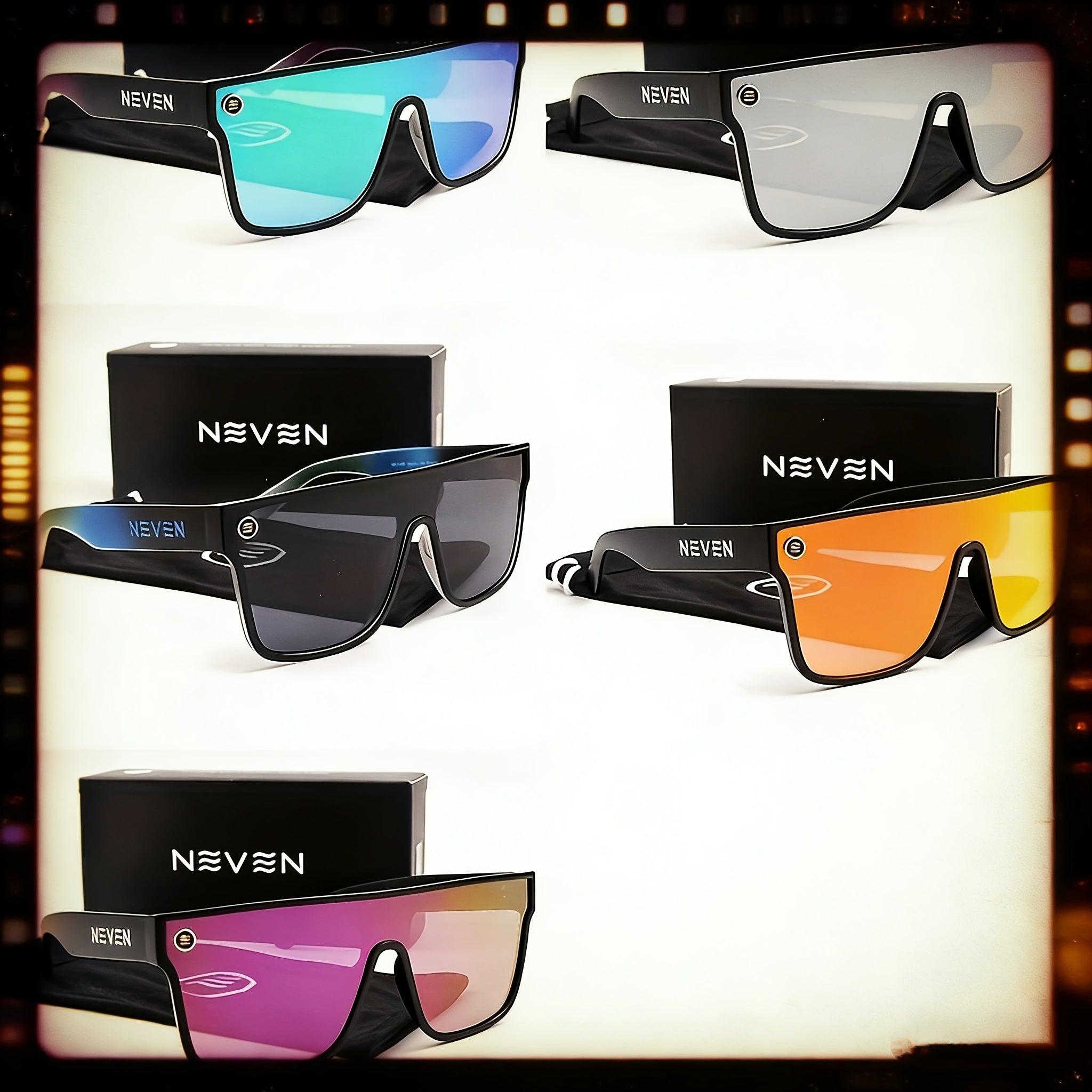 7 Colors | Polarized Fashion Glasses Suitable for Men & Women - 100%, -Glare with Light Filter, Wrap-Around Frame for Sports, Cycling, Outdoor | Durable Full-Rim Glasses for Driving, Computer Use, UV Resistant
