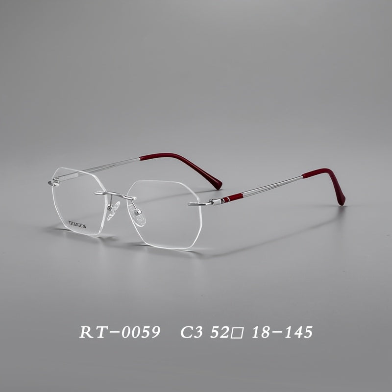 Model YJ0059 Features Frameless Glasses Made of Pure Titanium, Suitable for Both Men And Women. These Elegant, High-End Eyewear Pieces Are Designed for a Business Style And Cater to Those with Larger Faces. This Is The New Edition for 2026