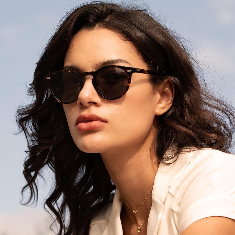 CARFIA Polarized Sunglasses for Women: Acetate Frame, Small Medium Size, UV400 Protection - Anti Glare CA5288