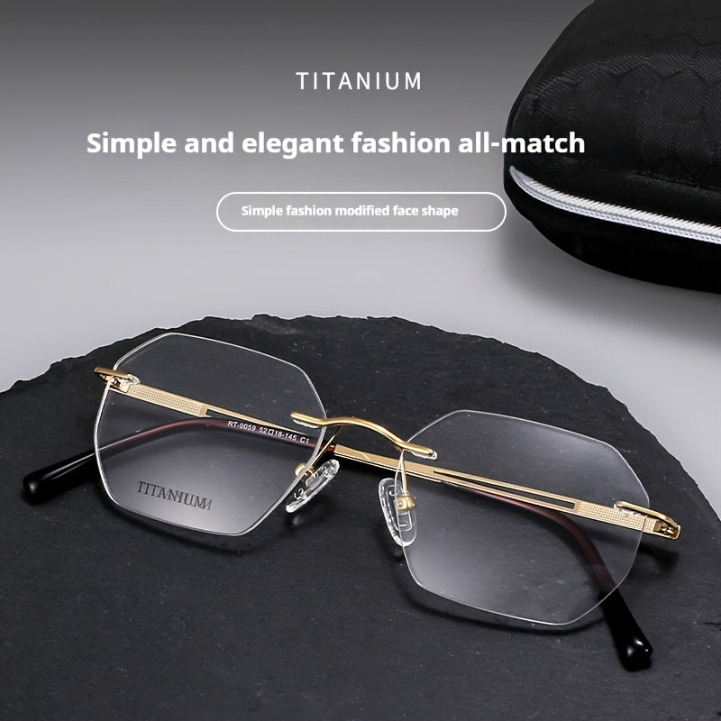 Model YJ0059 Features Frameless Glasses Made of Pure Titanium, Suitable for Both Men And Women. These Elegant, High-End Eyewear Pieces Are Designed for a Business Style And Cater to Those with Larger Faces. This Is The New Edition for 2026