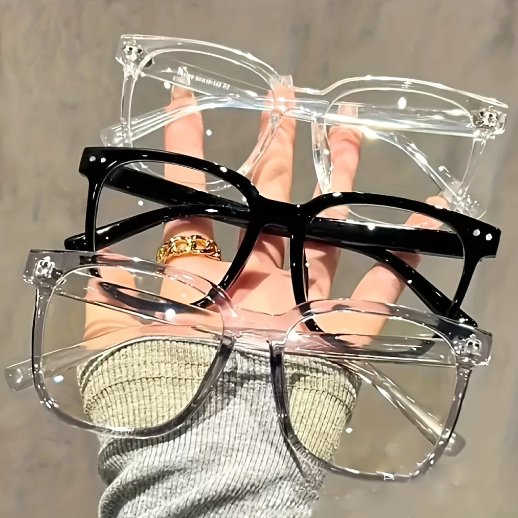 1 Pair of New Literary Trends Retro Frame PC Material Simple Decorative Style Unisex Plain Face Mirror.