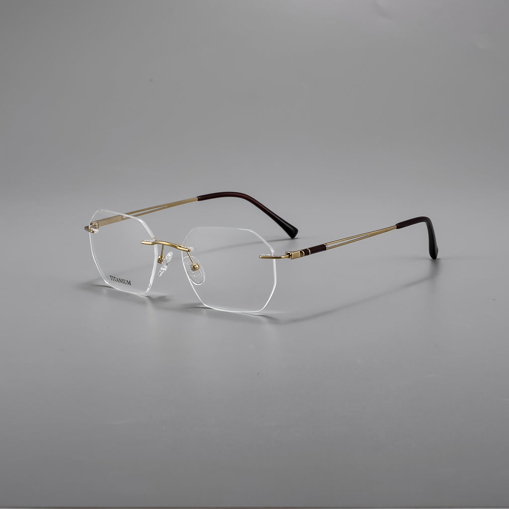 Model YJ0059 Features Frameless Glasses Made of Pure Titanium, Suitable for Both Men And Women. These Elegant, High-End Eyewear Pieces Are Designed for a Business Style And Cater to Those with Larger Faces. This Is The New Edition for 2026