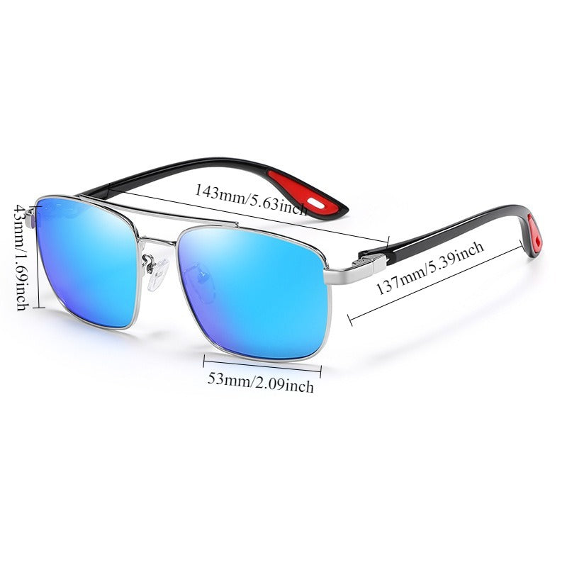 New Sunglasses Men'S Advanced Sense of Driving Driving Sunglasses Fashion Metal Box Cross-Border Sunglasses