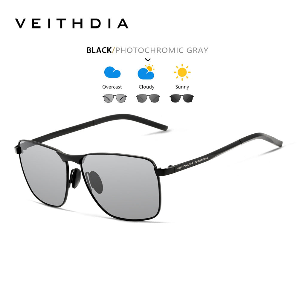 No Brand Logo, Can Be Laser Engraved, Men's, Square Photochromic 2462