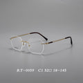 Model YJ0059 Features Frameless Glasses Made of Pure Titanium, Suitable for Both Men And Women. These Elegant, High-End Eyewear Pieces Are Designed for a Business Style And Cater to Those with Larger Faces. This Is The New Edition for 2026