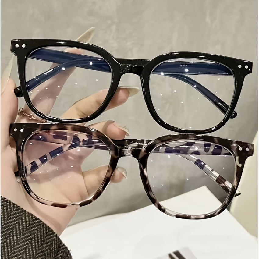 1 Pair of New Literary Trends Retro Frame PC Material Simple Decorative Style Unisex Plain Face Mirror.